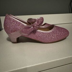 Girls' Purple Glitter Mary Jane Shoes - Sparkly Low Heel Sz 5🧚🏻‍♀️